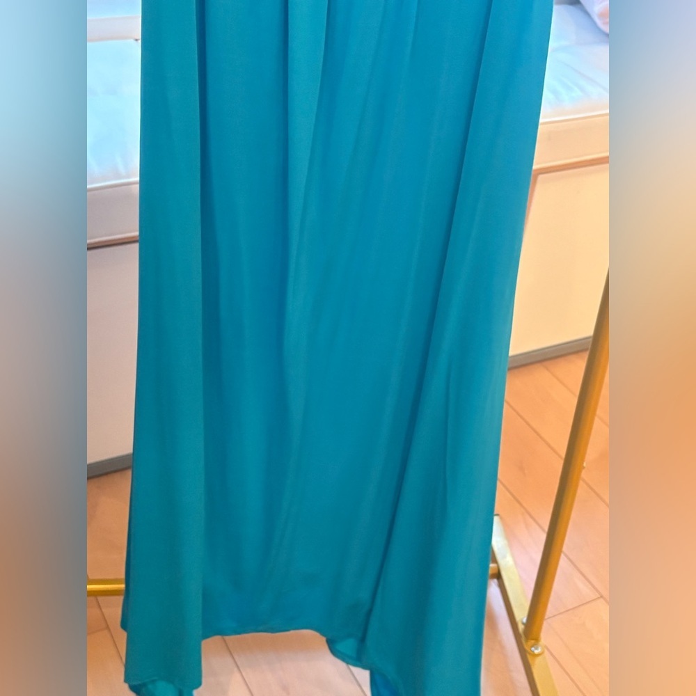 🩵 NWT Ramy Brook lagoon blue Samba halter keyhole dress size 14/XL $465 - Picture 8 of 13